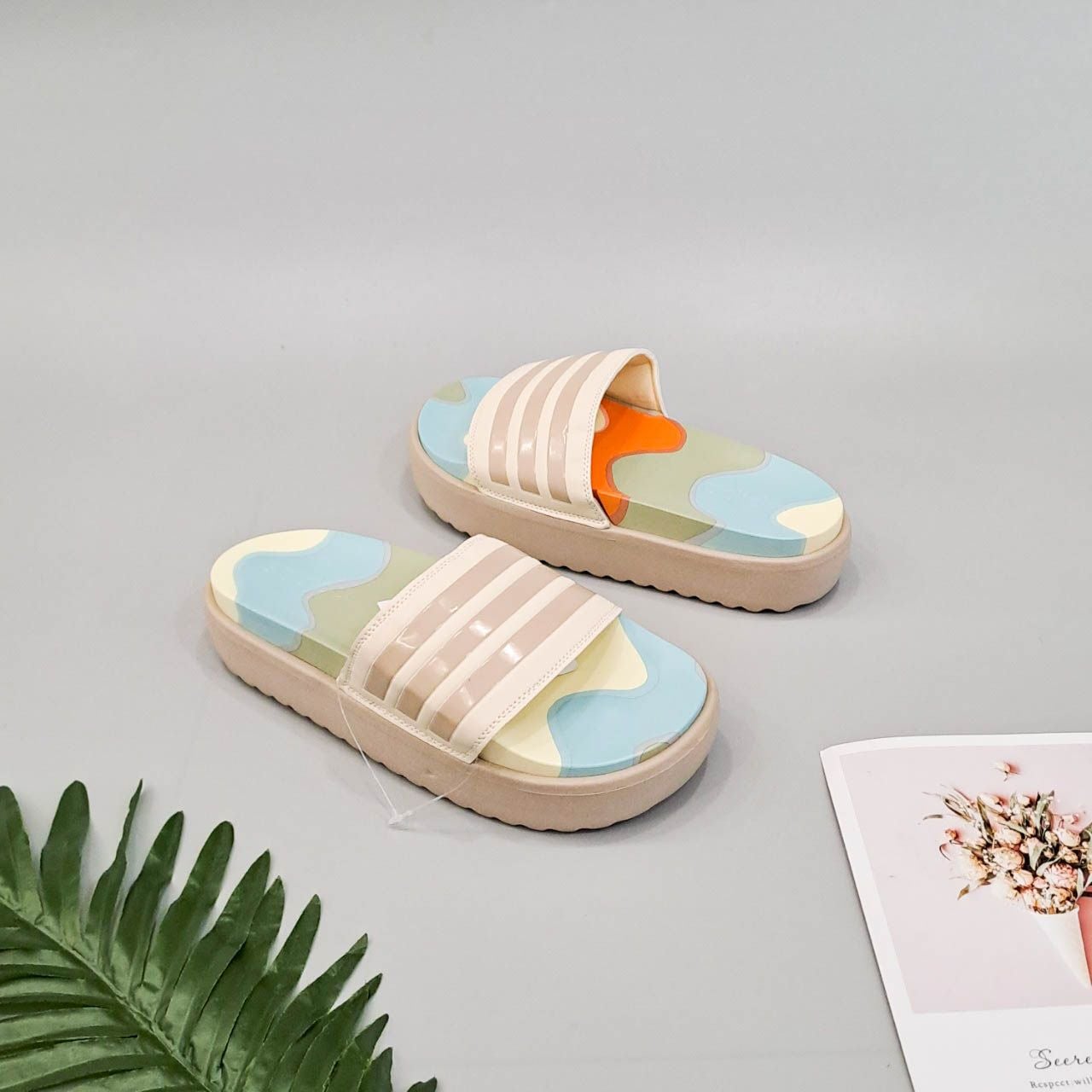  Dép quai ngang adidas alphabounce platform 3 sọc đế 2 lớp cao 5 phân nam nữ 