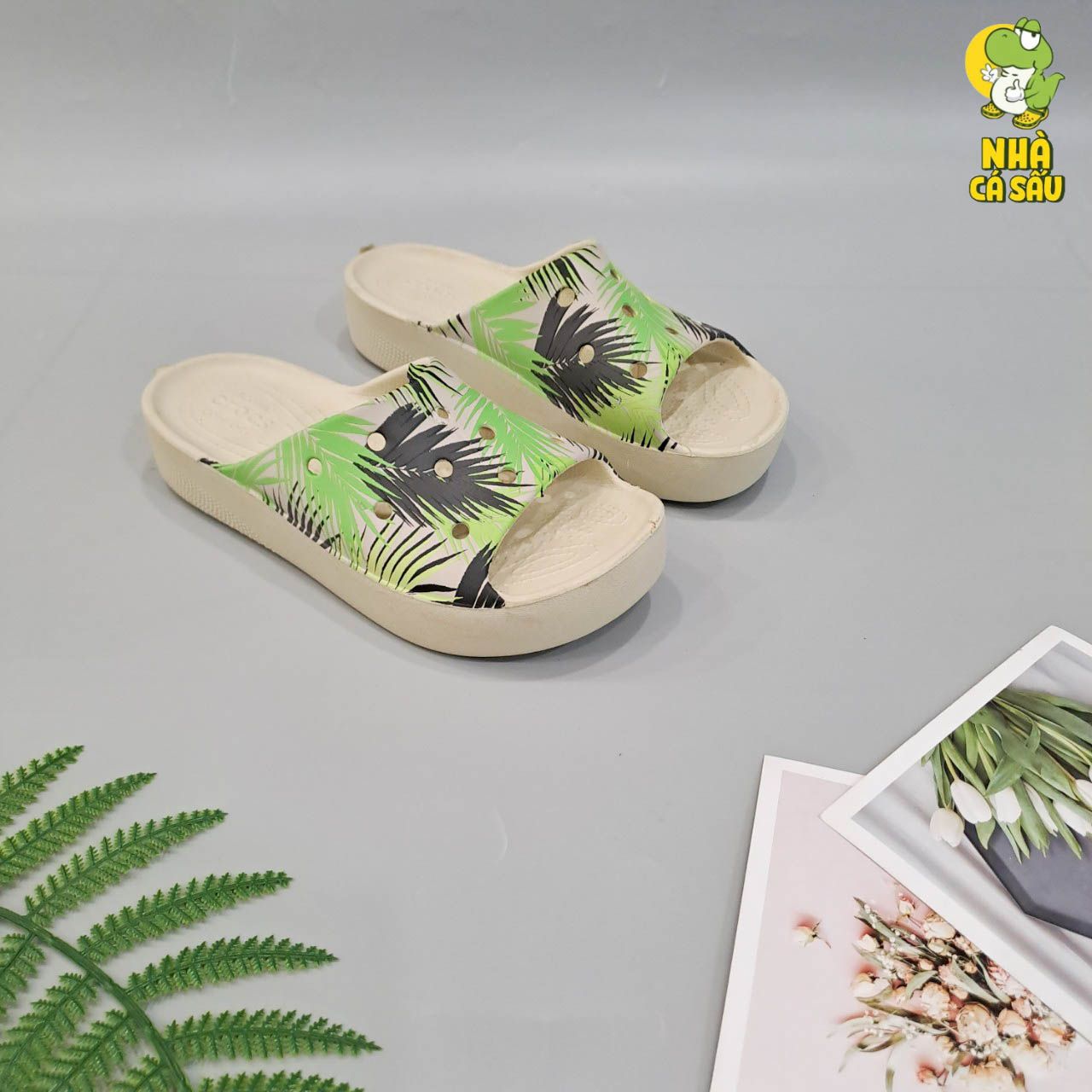  Dép quai ngang Dinas classic platform slide phun sơn nữ chính hãng 