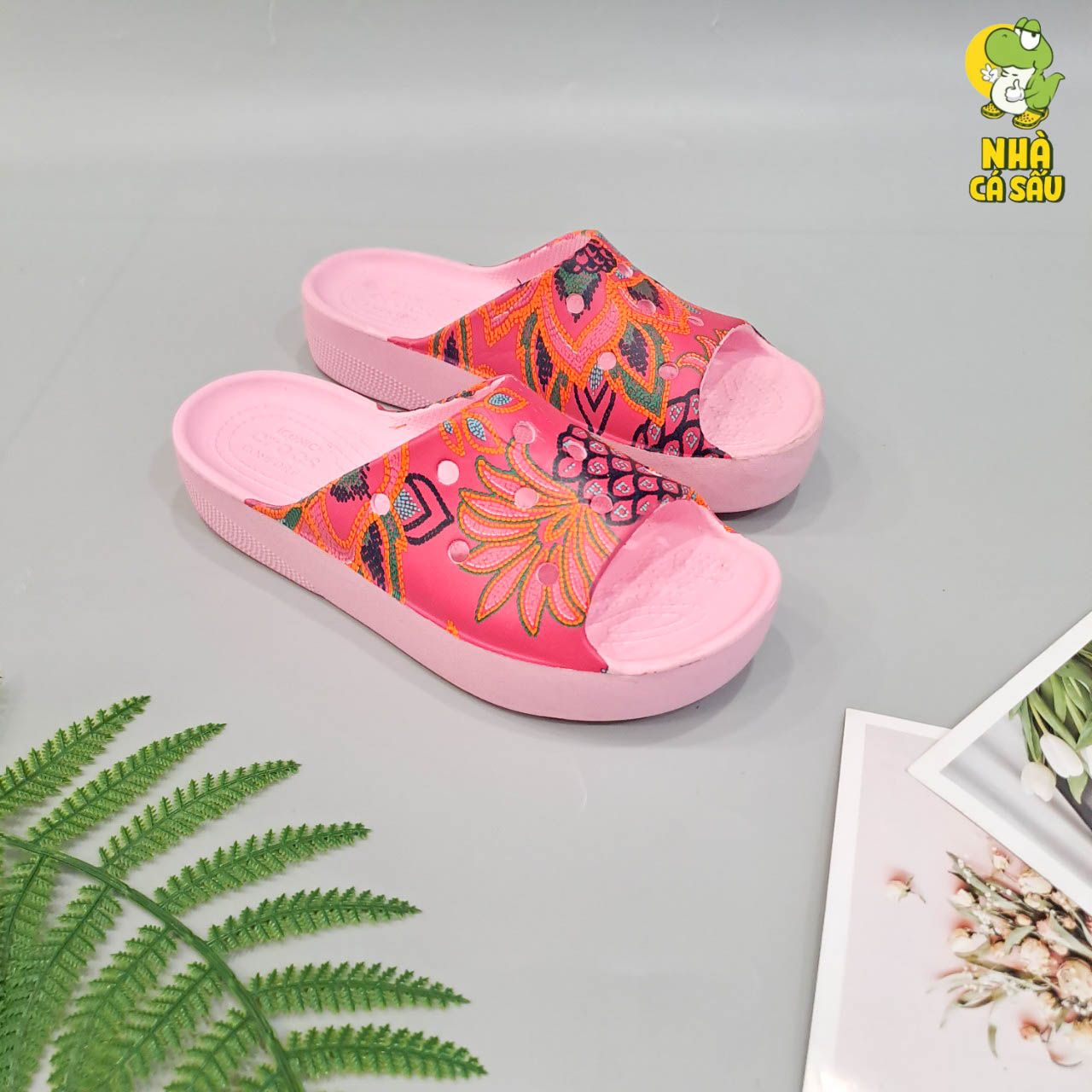  Dép quai ngang Dinas classic platform slide phun sơn nữ chính hãng 