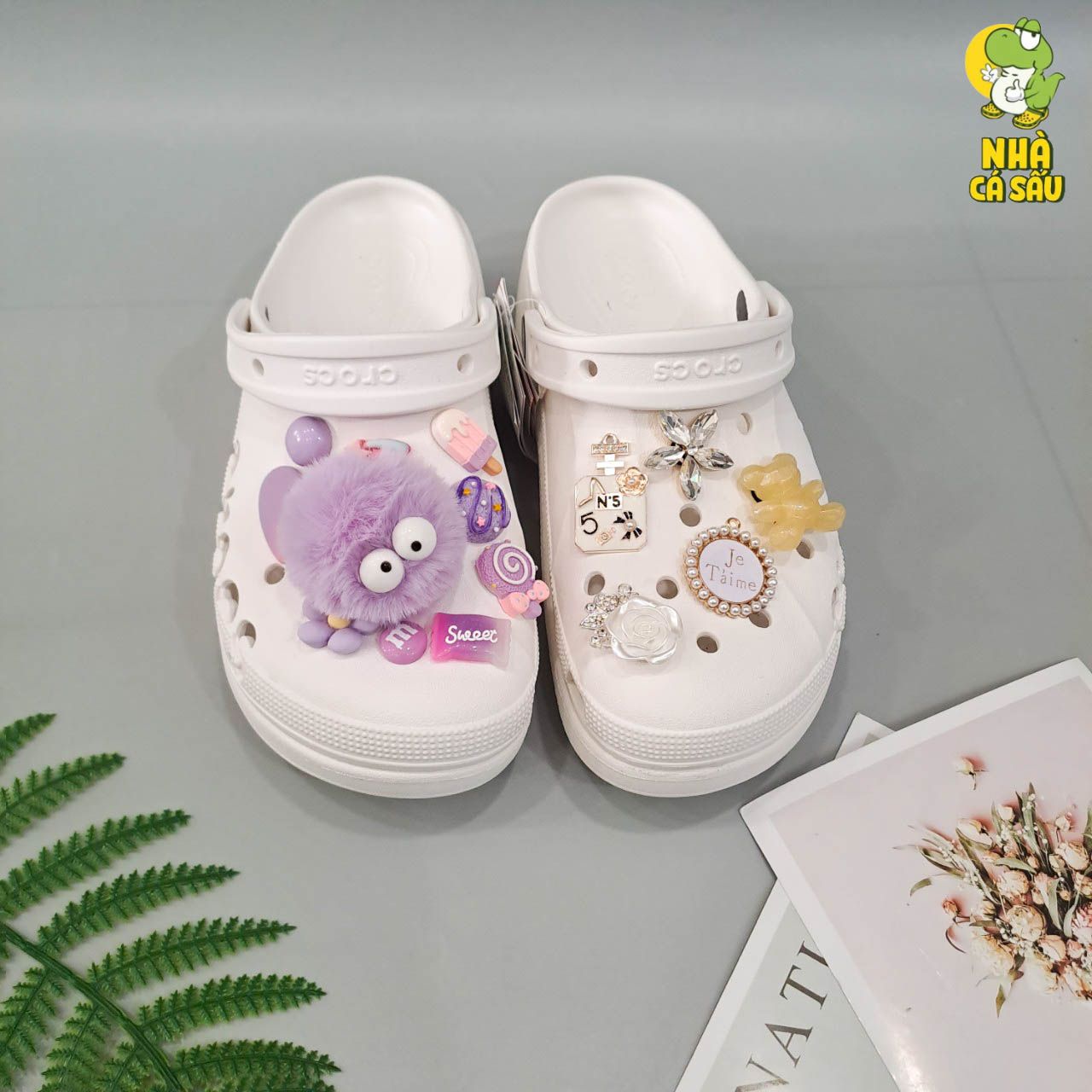  Set Jibbitz charms phối gắn trang trí dép cross 