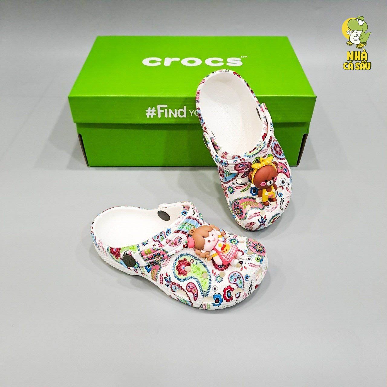  Dép sục cross classic họa tiết trẻ em chính hãng 