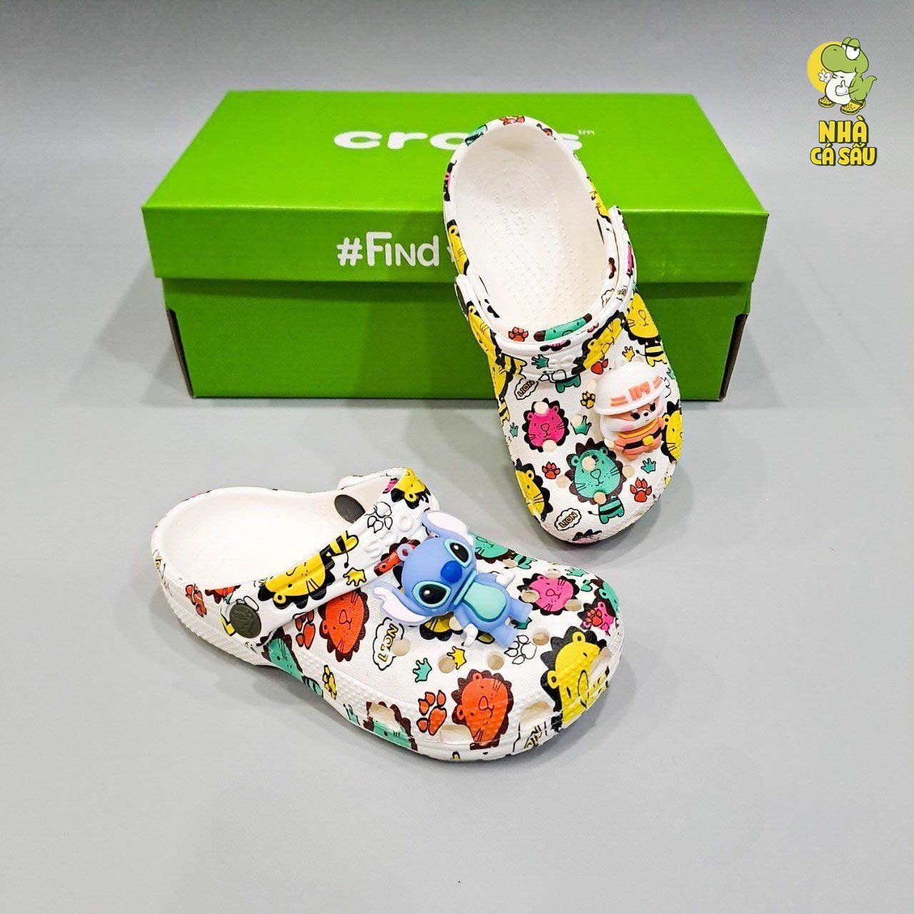  Dép sục cross classic họa tiết trẻ em chính hãng 