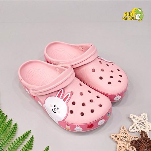  Dép sục cross 3D band linefriend thỏ trắng trẻ em 