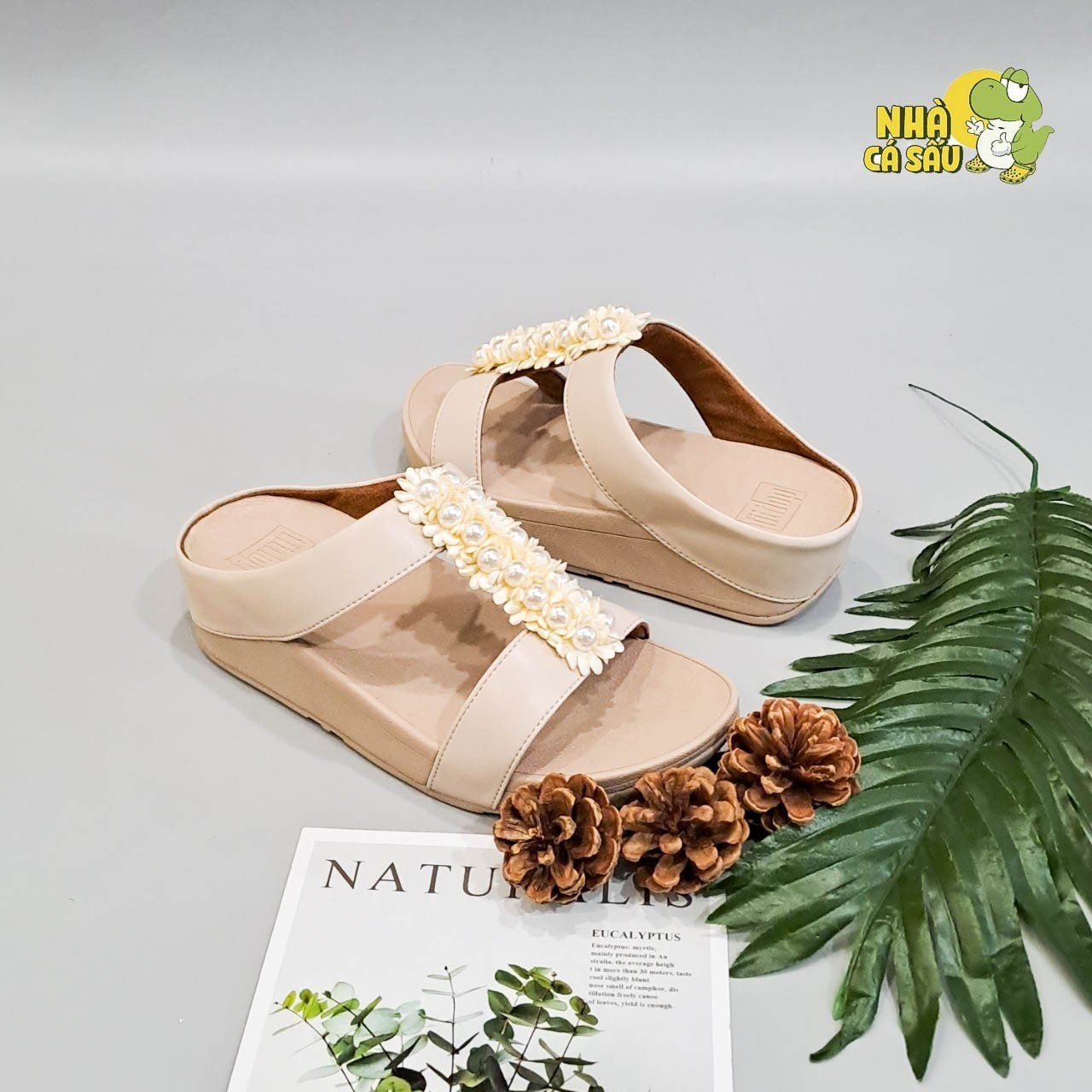 Dép xuồng hai quai ngang fitflop phối hoa nữ chính hãng 