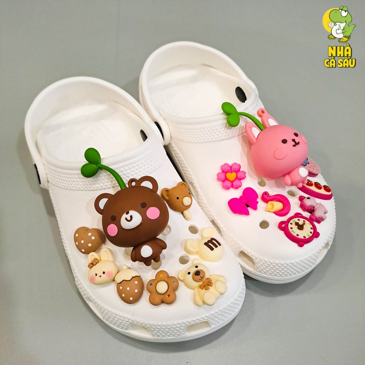 Set Jibbitz charms phối gắn trang trí dép cross 