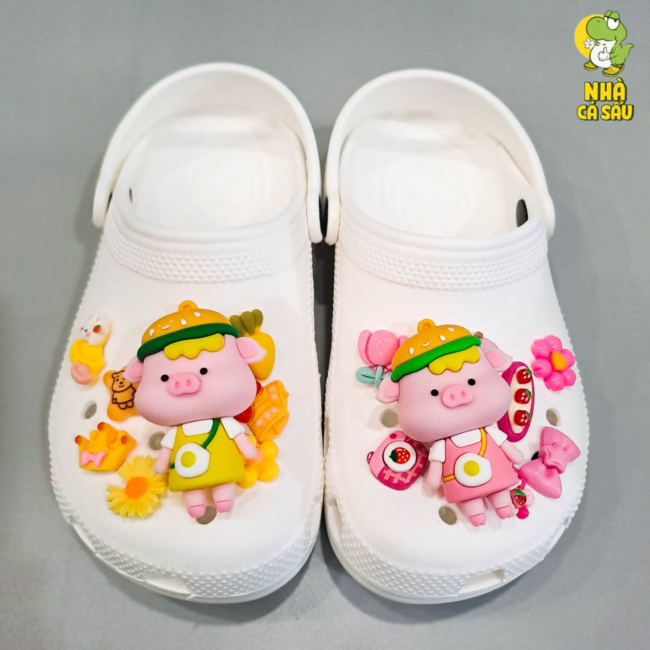  Set Jibbitz charms phối gắn trang trí dép cross 