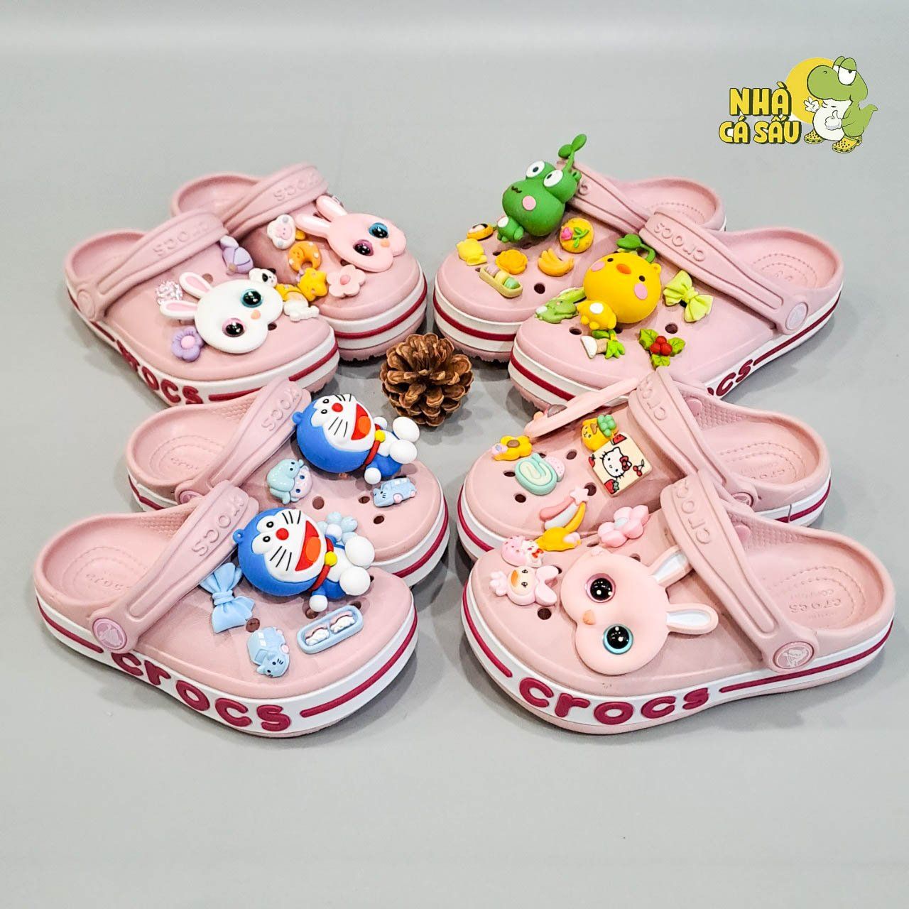  Set Jibbitz charms phối gắn trang trí dép cross 