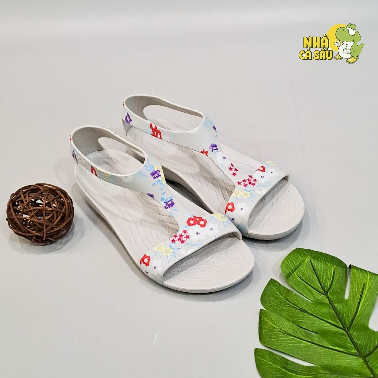  Sandal cross serena xám in hoa nữ chính hãng 