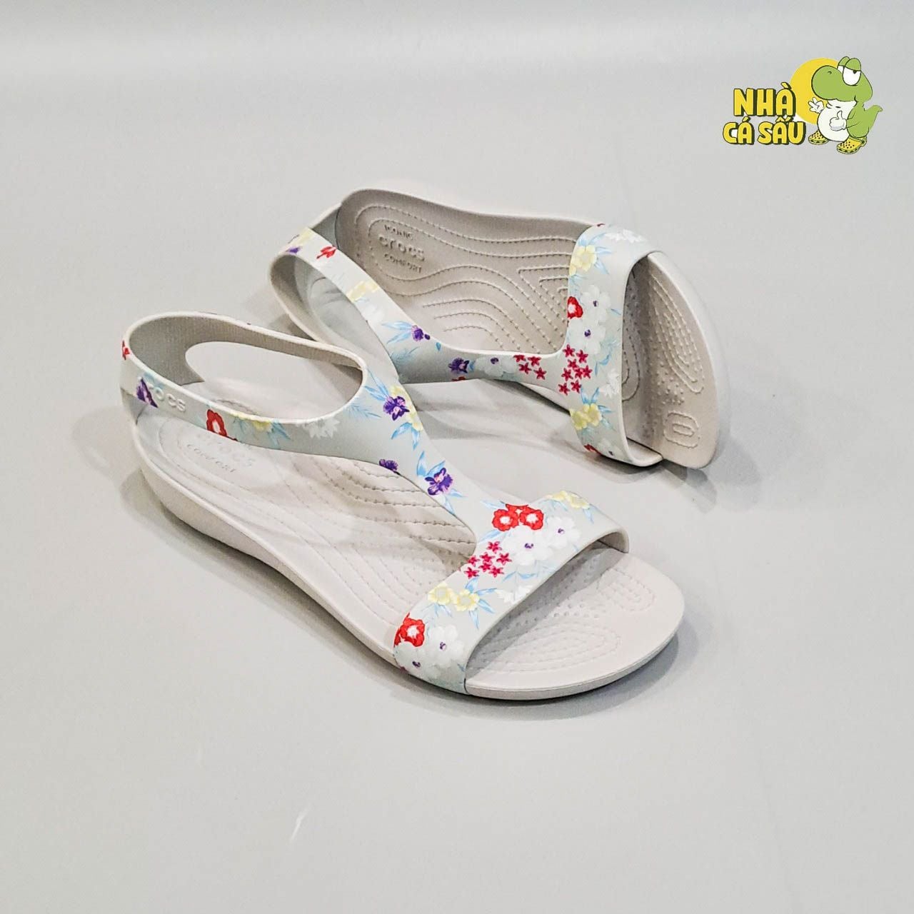  Sandal cross serena xám in hoa nữ chính hãng 
