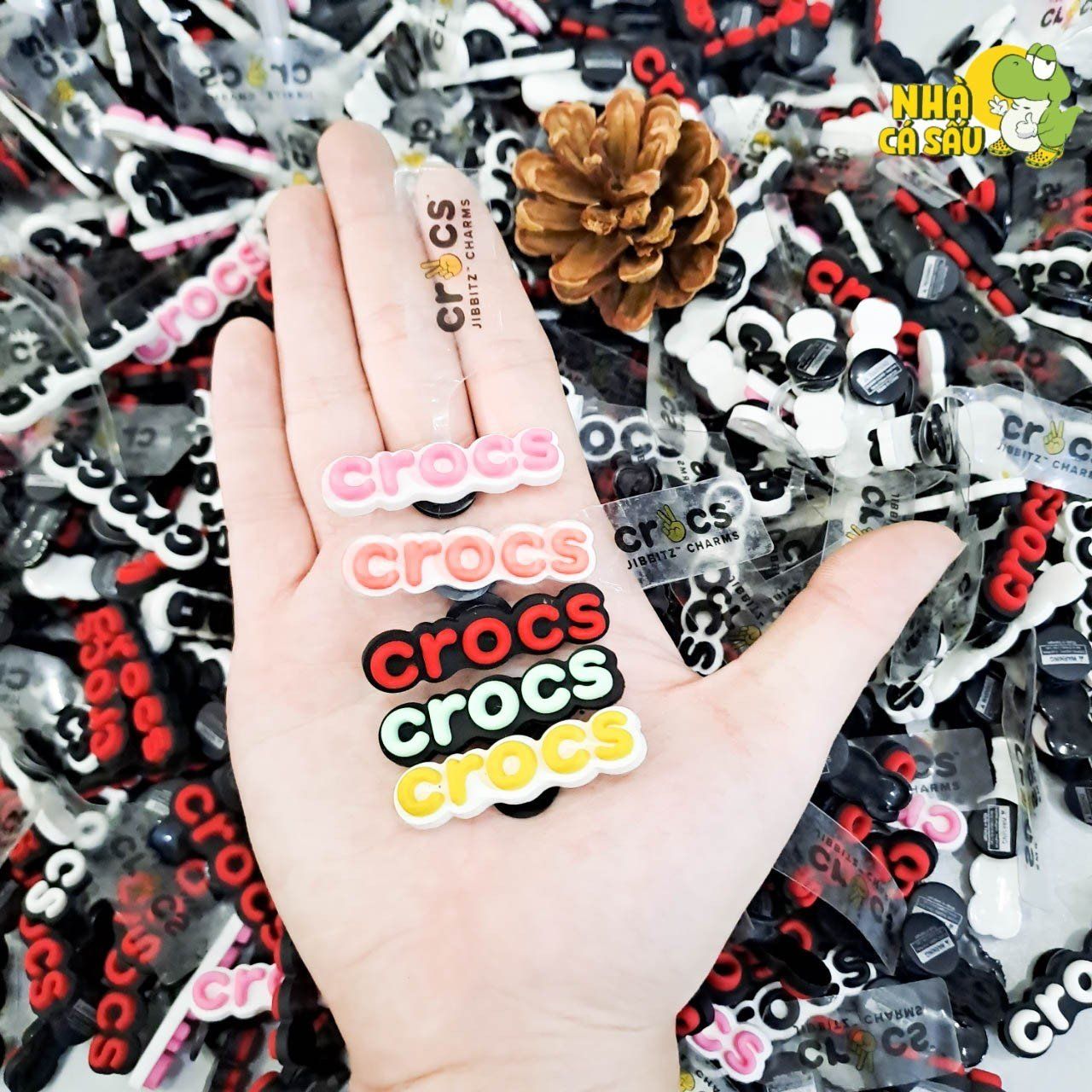  Jibbitz charms stickers hình chữ cross gắn dép 