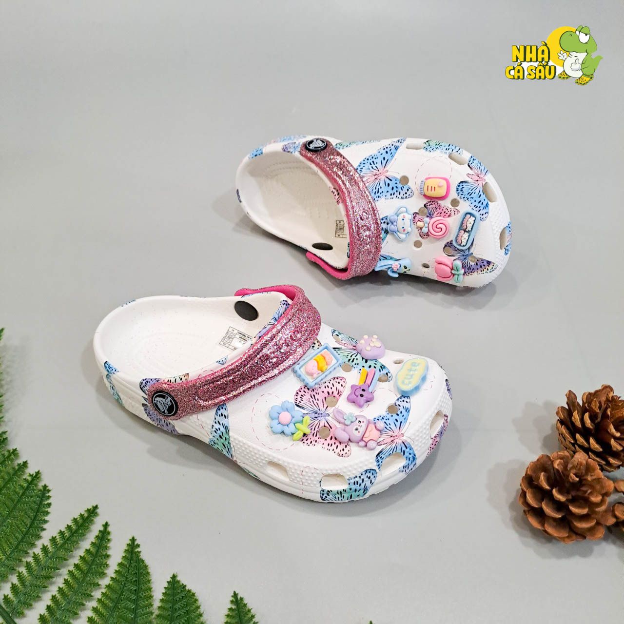  Dép sục Dinas classic hoạ tiết bướm trẻ em 