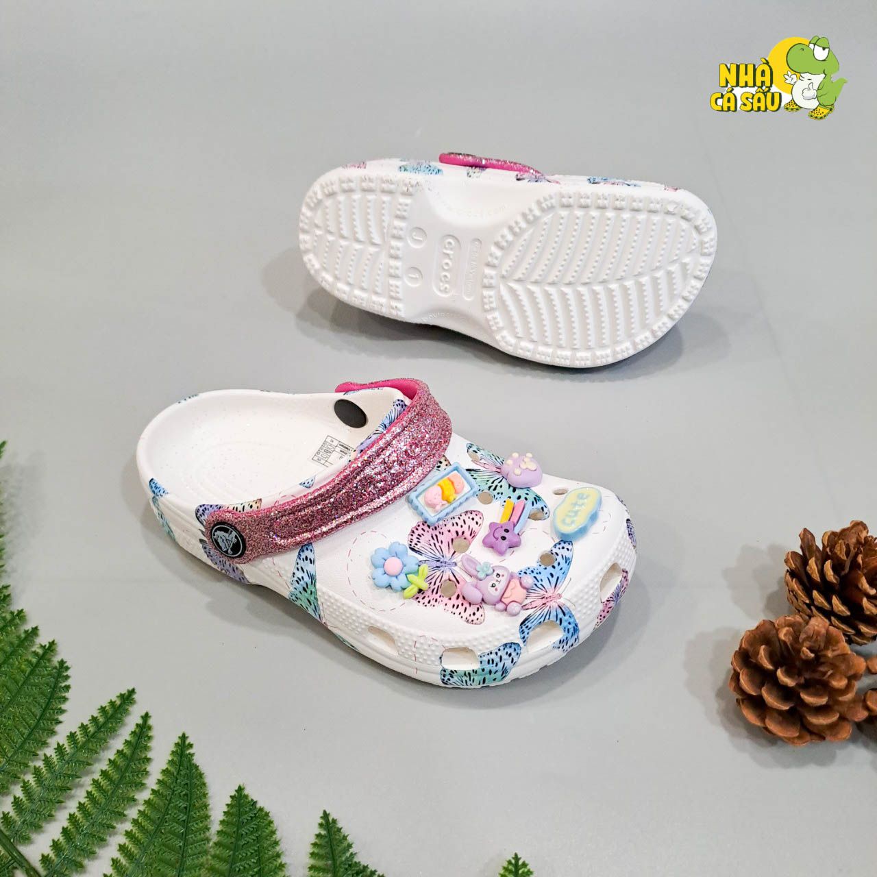  Dép sục Dinas classic hoạ tiết bướm trẻ em 