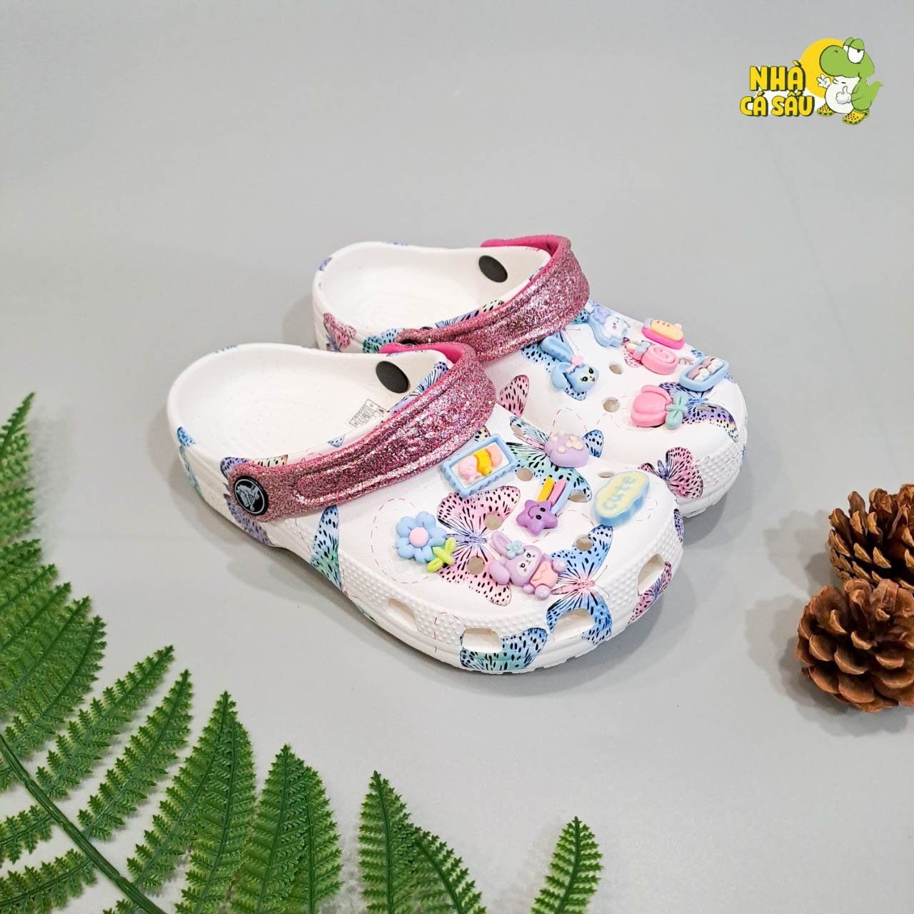  Dép sục Dinas classic hoạ tiết bướm trẻ em 