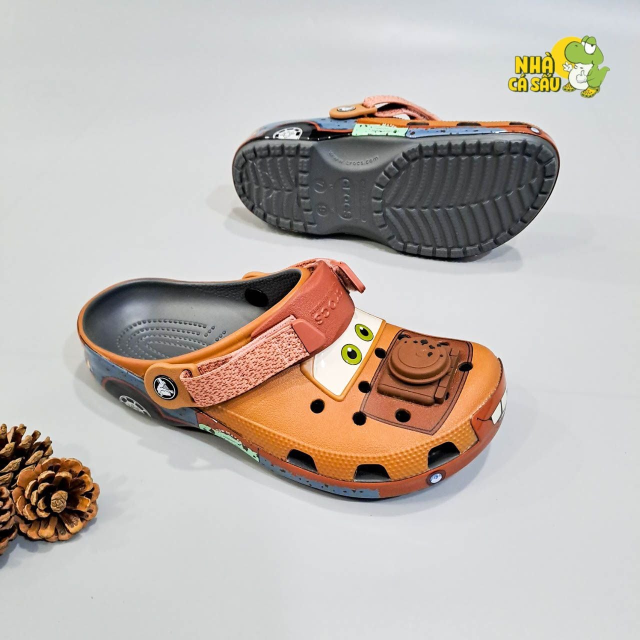  Dép sục cross ô tô nâu nam nữ chính hãng 