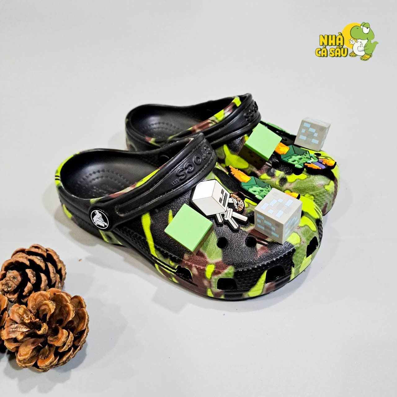  Dép sục cross classic đen loang xanh trẻ em chính hãng 