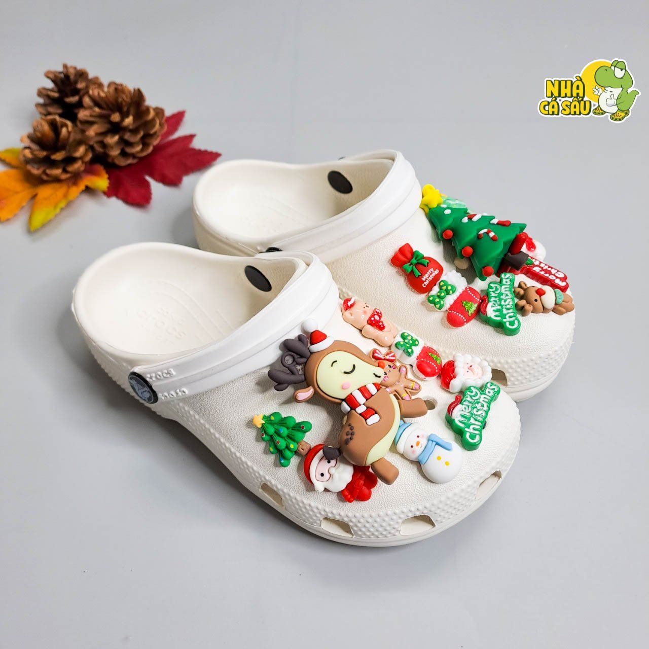  Jibbitz charms 3D xịn noel, giáng sinh gắn dép 
