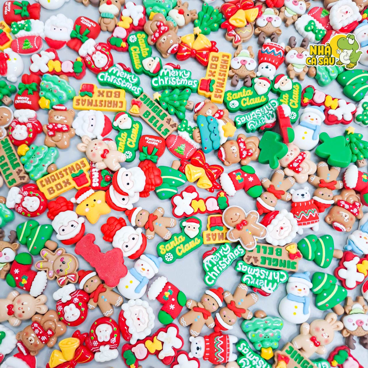  Jibbitz charms 3D xịn noel, giáng sinh gắn dép 