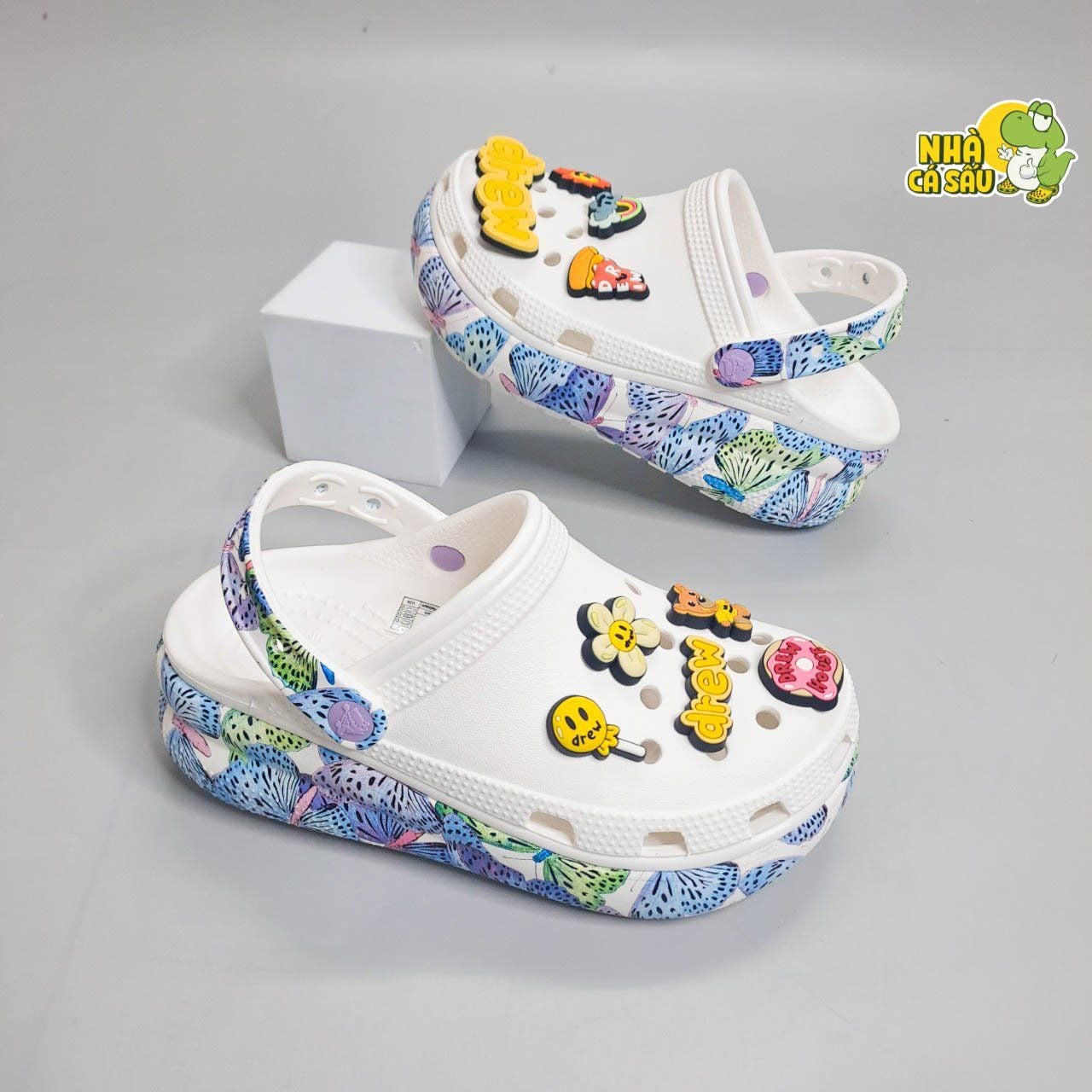  Dép sục Dinas crush butterfly 6 phân nam nữ, sục bướm họa tiết 