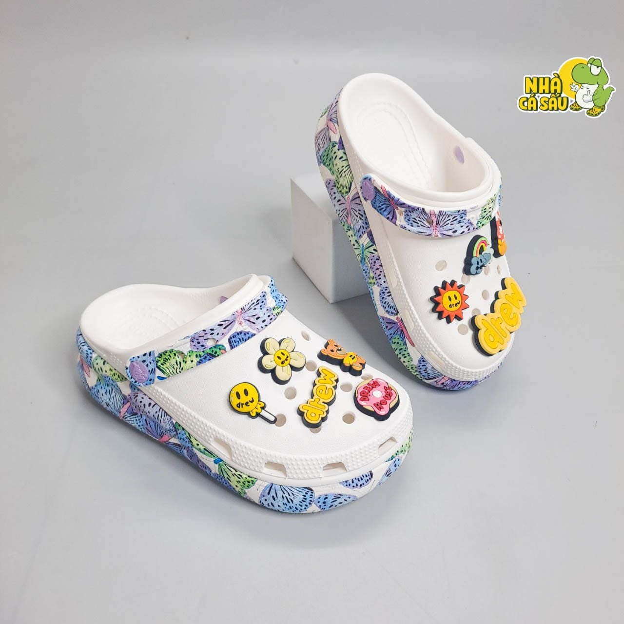  Dép sục Dinas crush butterfly 6 phân nam nữ, sục bướm họa tiết 