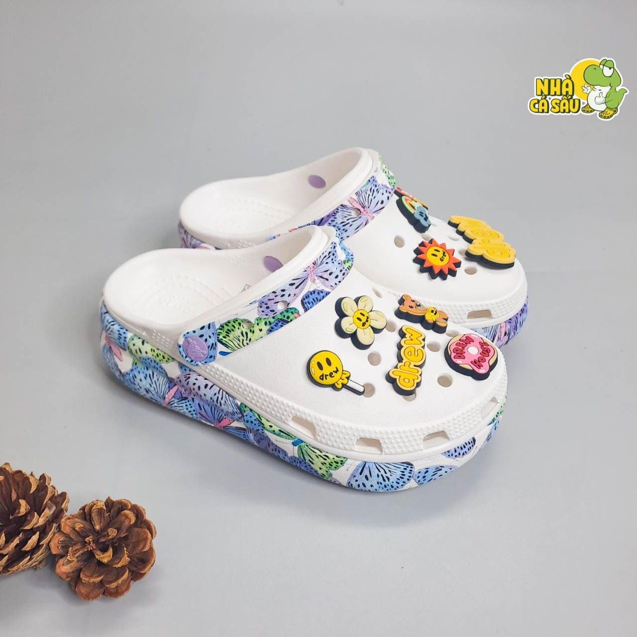  Dép sục Dinas crush butterfly 6 phân nam nữ, sục bướm họa tiết 