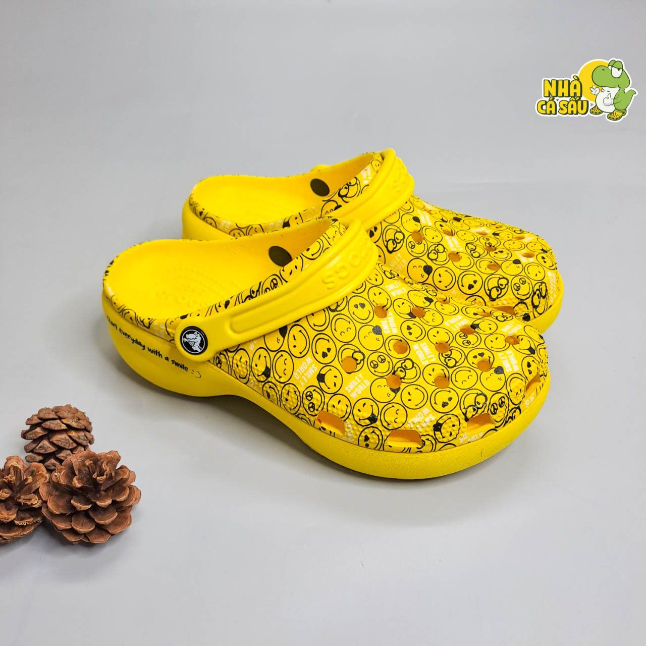  Dép sục Dinas classic platform nữ đế cao 5 phân loang hoạ tiết phun sơn chính hãng 