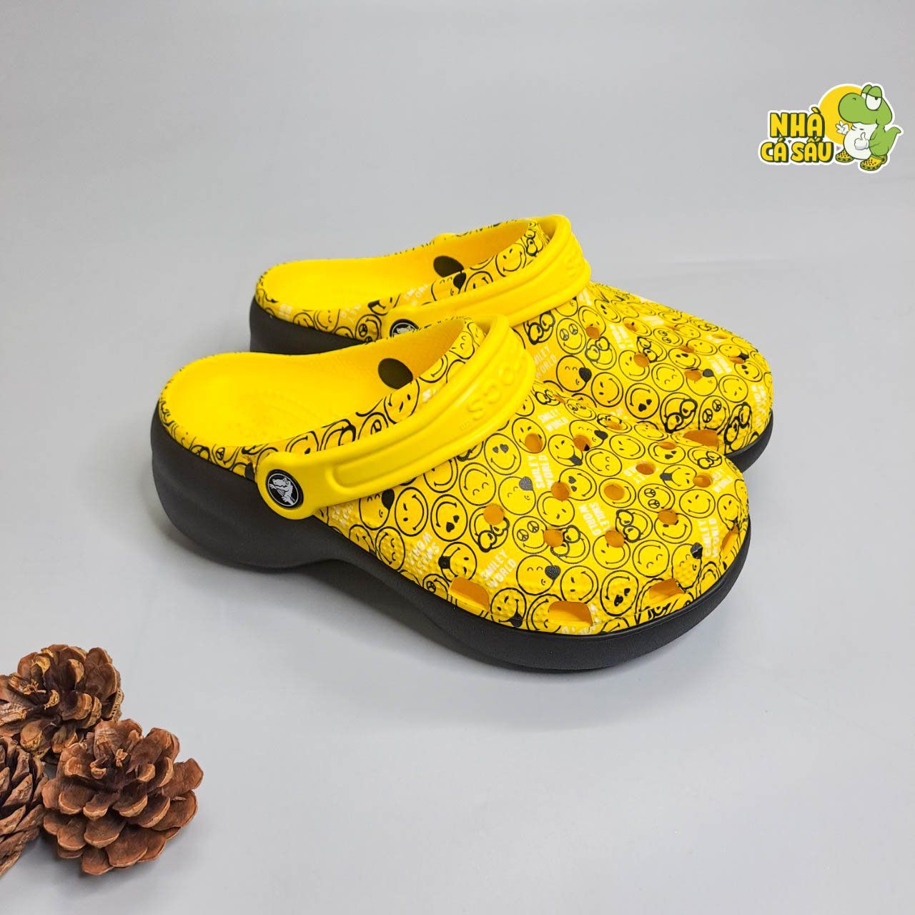  Dép sục Dinas classic platform nữ đế cao 5 phân loang hoạ tiết phun sơn chính hãng 