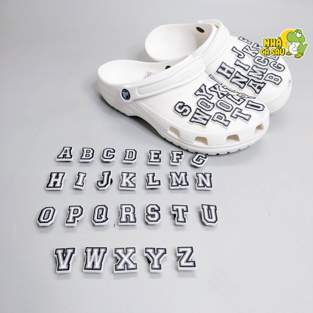  Jibbitz charms Dinas xịn gắn dép chữ cái và số 