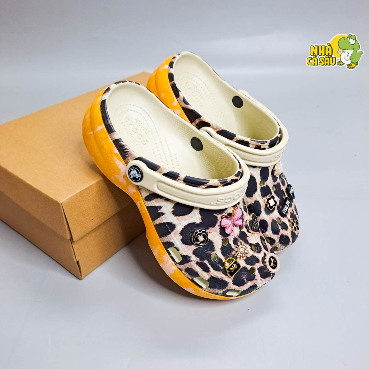  Dép sục Dinas classic platform nữ đế cao 5 phân loang hoạ tiết phun sơn chính hãng 