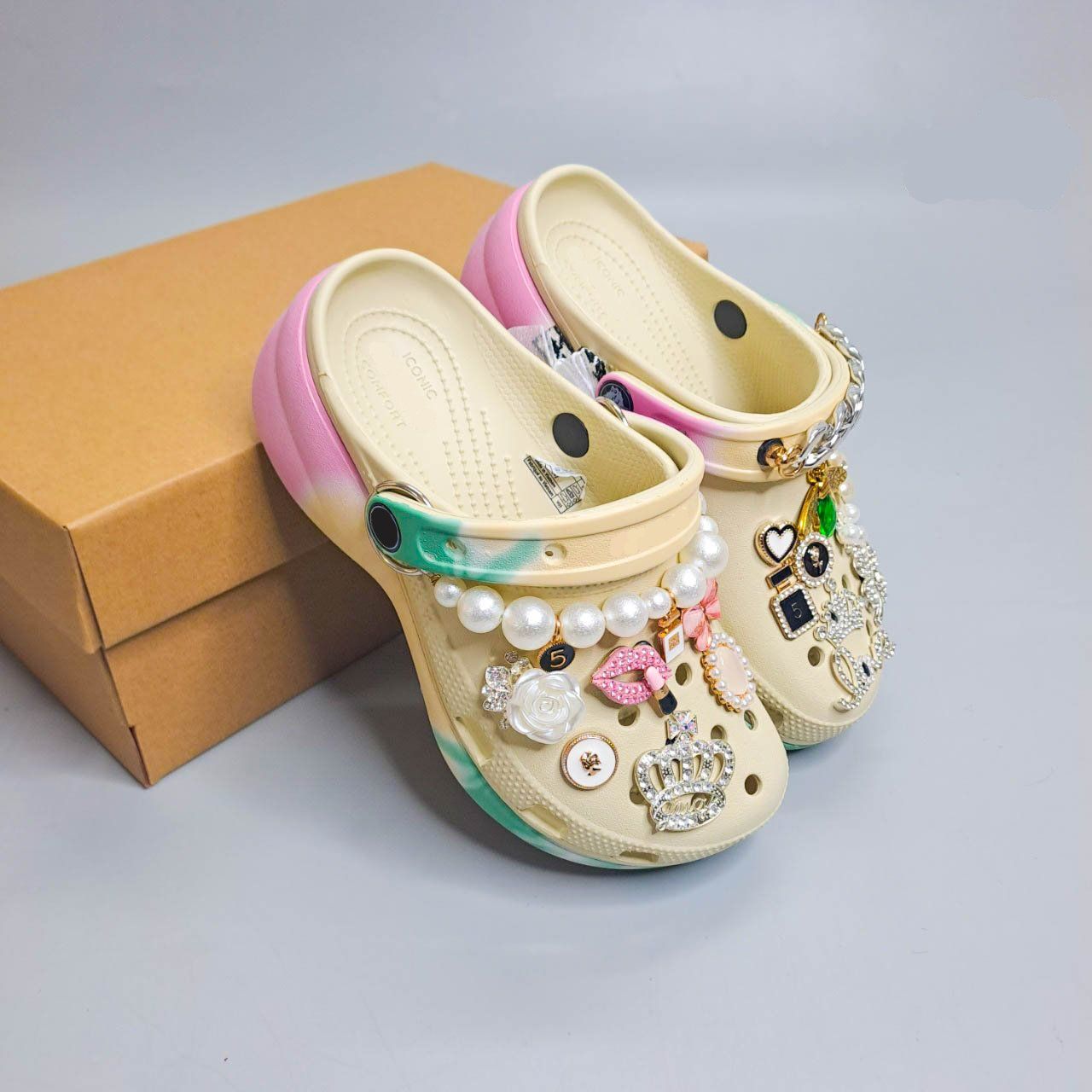  Dép sục Dinas classic platform ombre 5 phân nữ 