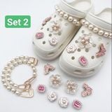  Set Jibbitz charms dây xích giả kim gắn trang trí dép Dinas 