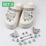  Set Jibbitz charms dây xích giả kim gắn trang trí dép Dinas 