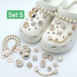  Set Jibbitz charms dây xích giả kim gắn trang trí dép Dinas 