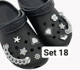  Set Jibbitz charms dây xích giả kim gắn trang trí dép Dinas 