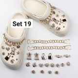  Set Jibbitz charms dây xích giả kim gắn trang trí dép Dinas 