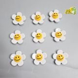  Jibbitz charm hoa mặt cười trắng nhụy vàng gắn trang trí dép Dinas 