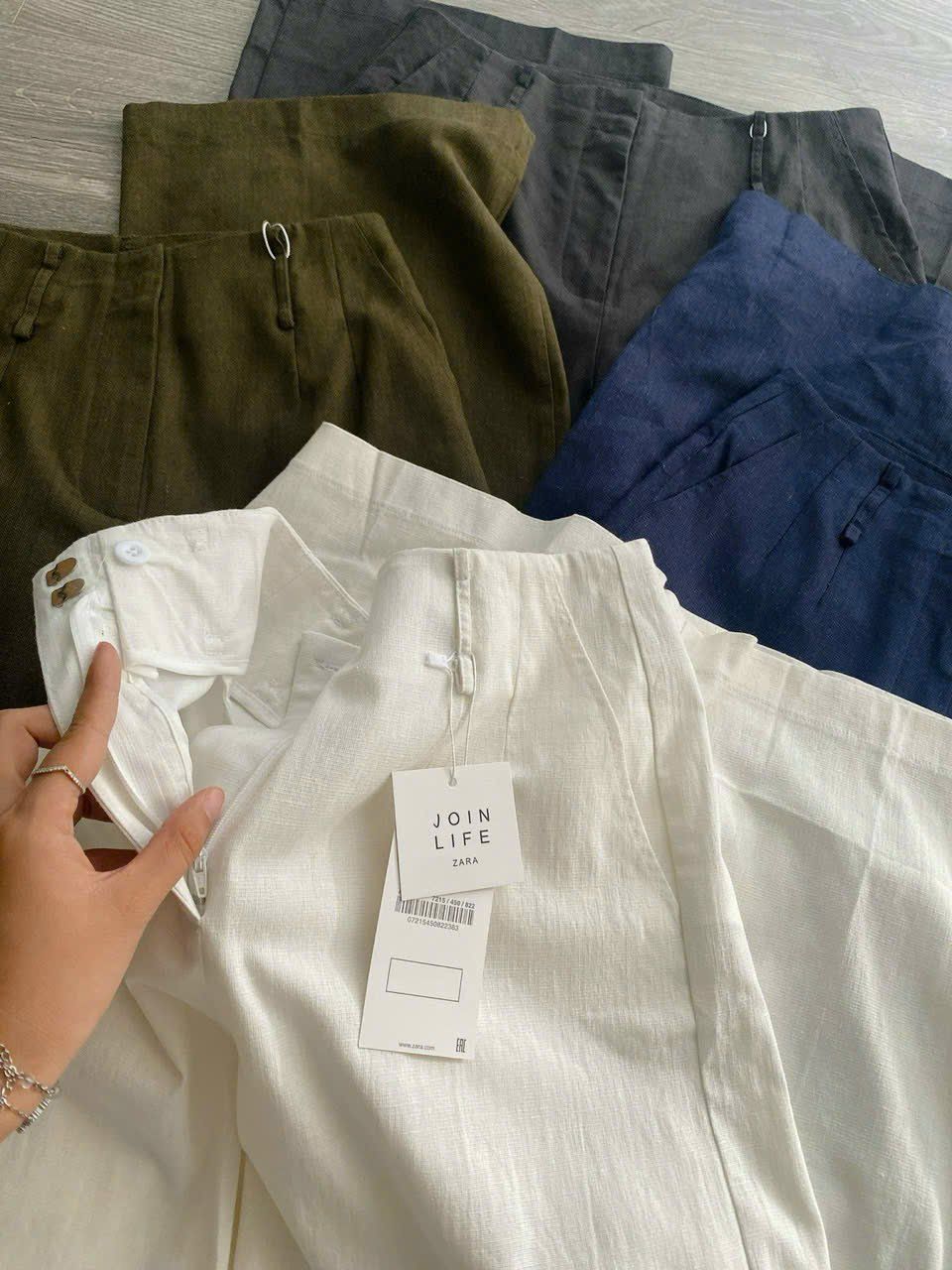  Quần ống suông Zara linnen nữ 