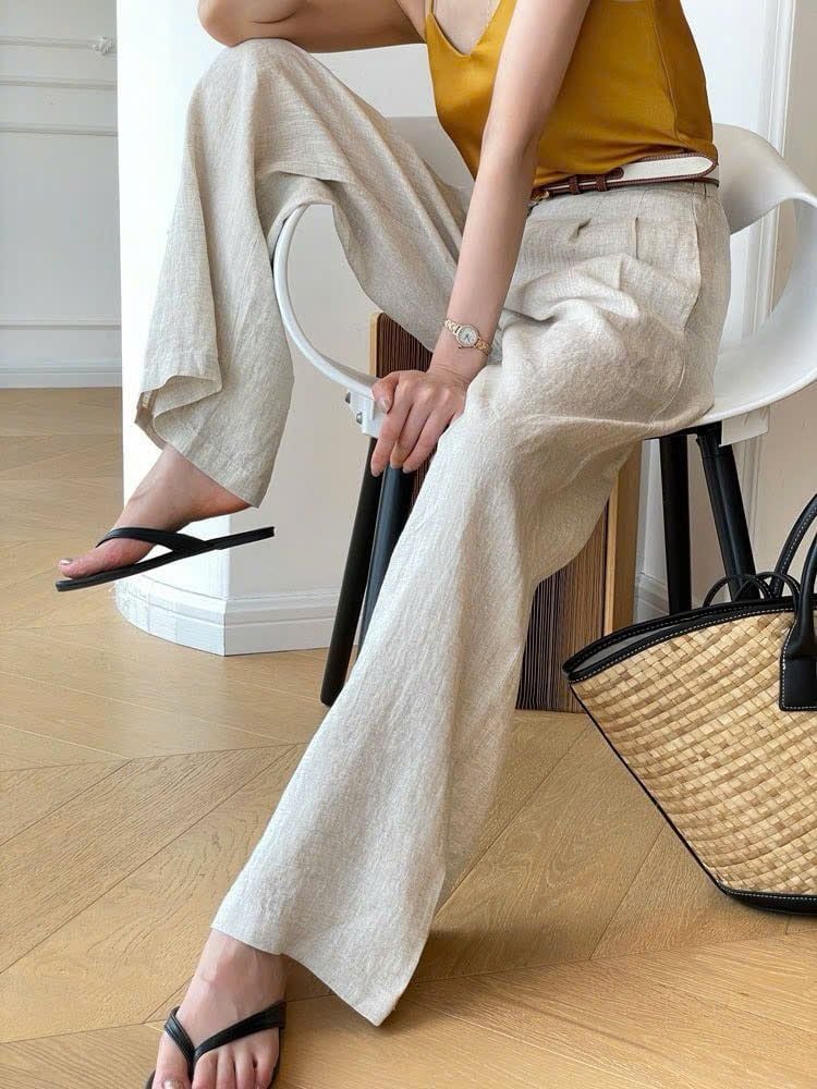  Quần ống suông Zara linnen nữ 