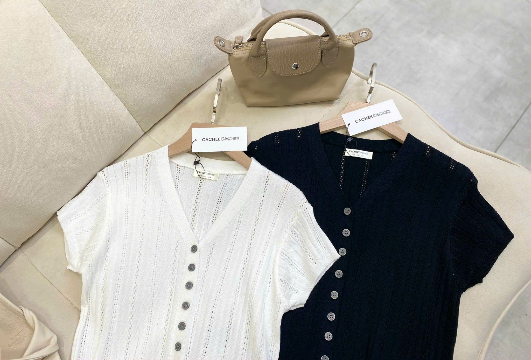  Áo thun Top Cache dệt kim nữ thoáng mát 