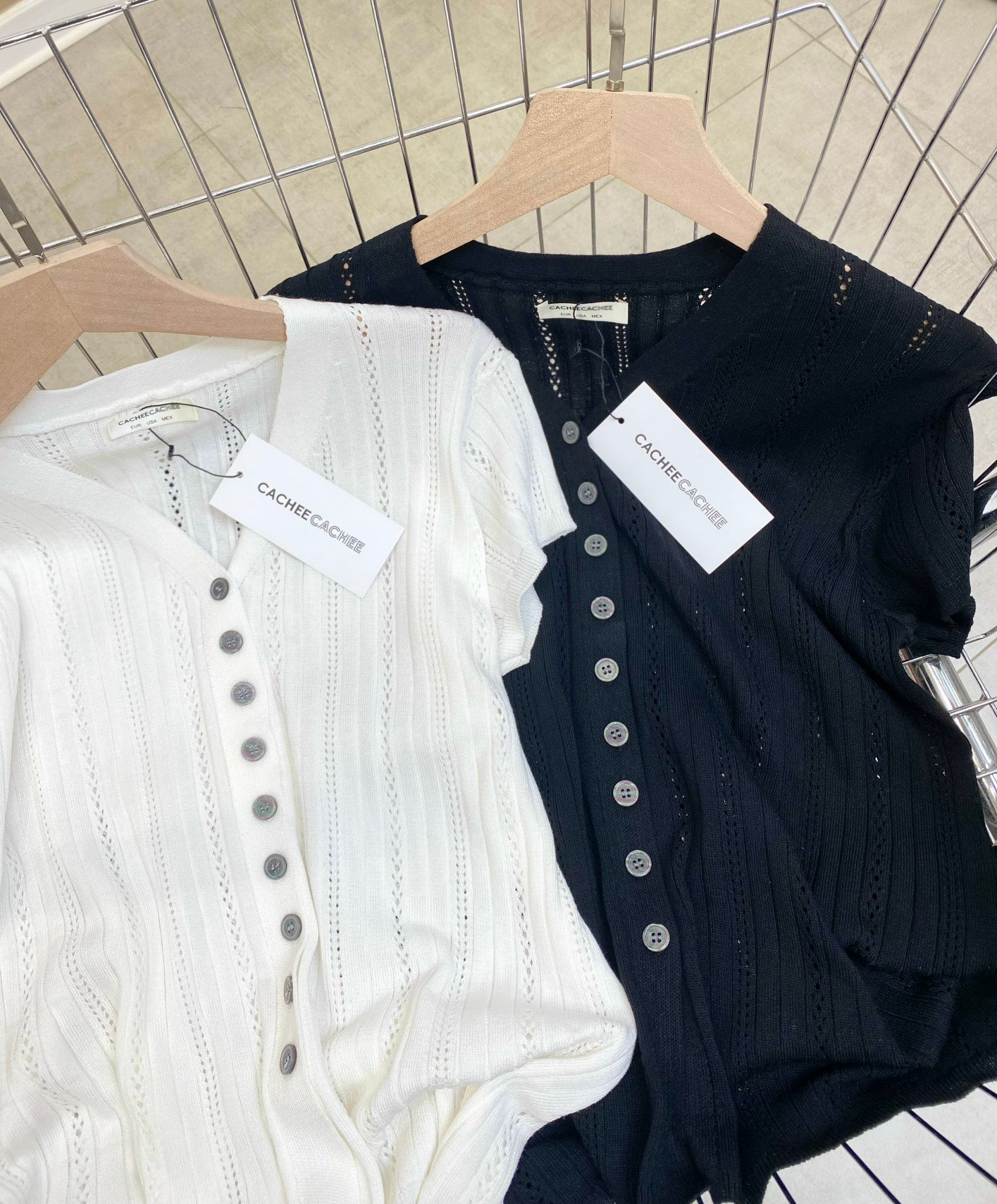  Áo thun Top Cache dệt kim nữ thoáng mát 