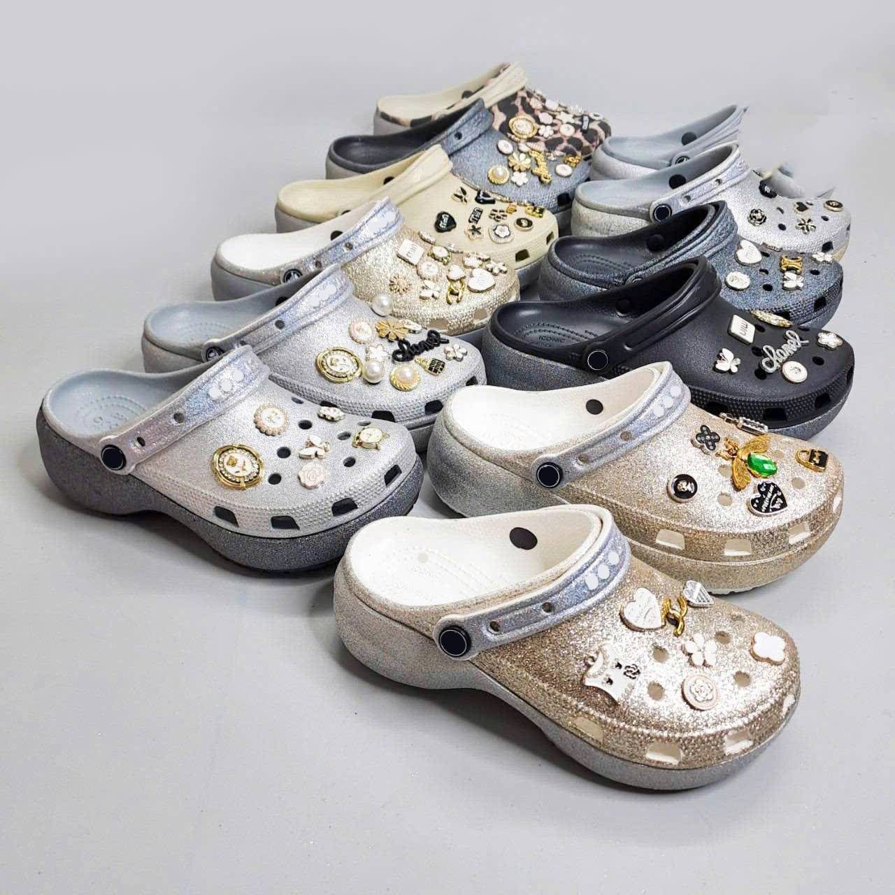  Dép sục Dinas classic platform nữ đế cao 5 phân kim tuyến chính hãng 