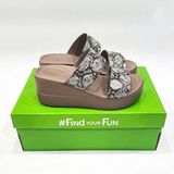  Dép xuồng hai quai ngang cross brooklyn Mid Wedge nữ đế cao 6 phân 