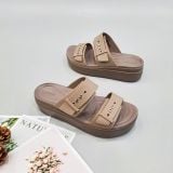  Dép quai ngang đế bánh mỳ Dinas brooklyn mid wedge cài khuy nữ 