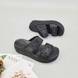  Dép quai ngang đế bánh mỳ Dinas brooklyn mid wedge cài khuy nữ 