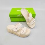  Dép quai ngang đế bánh mỳ Dinas brooklyn mid wedge cài khuy nữ 