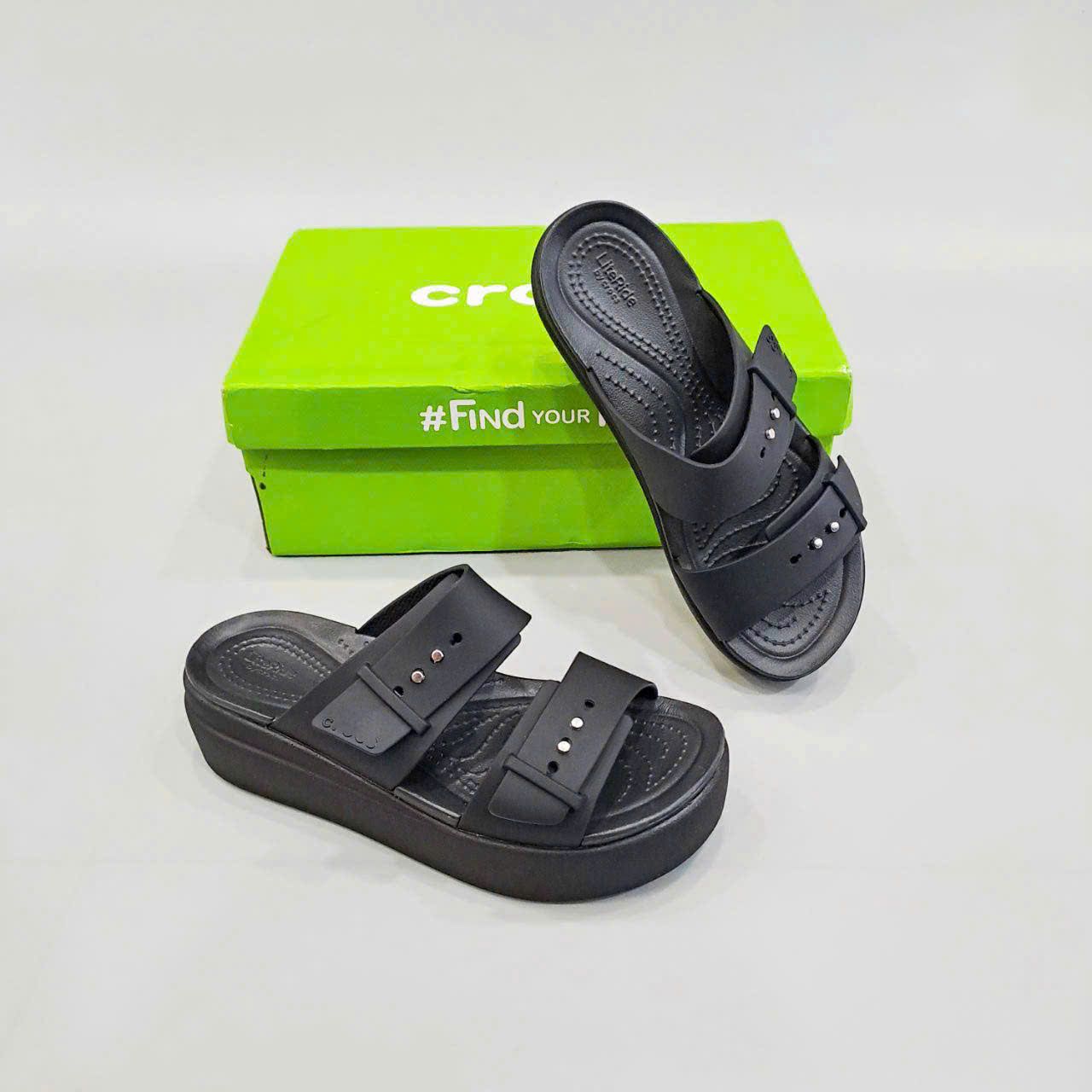  Dép quai ngang đế bánh mỳ Dinas brooklyn mid wedge cài khuy nữ 