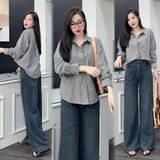  Áo sơ mi thô kẻ bảng 