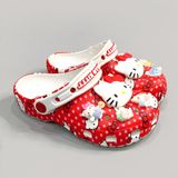  Dép sục cross classic Hello Kitty đỏ trẻ em 