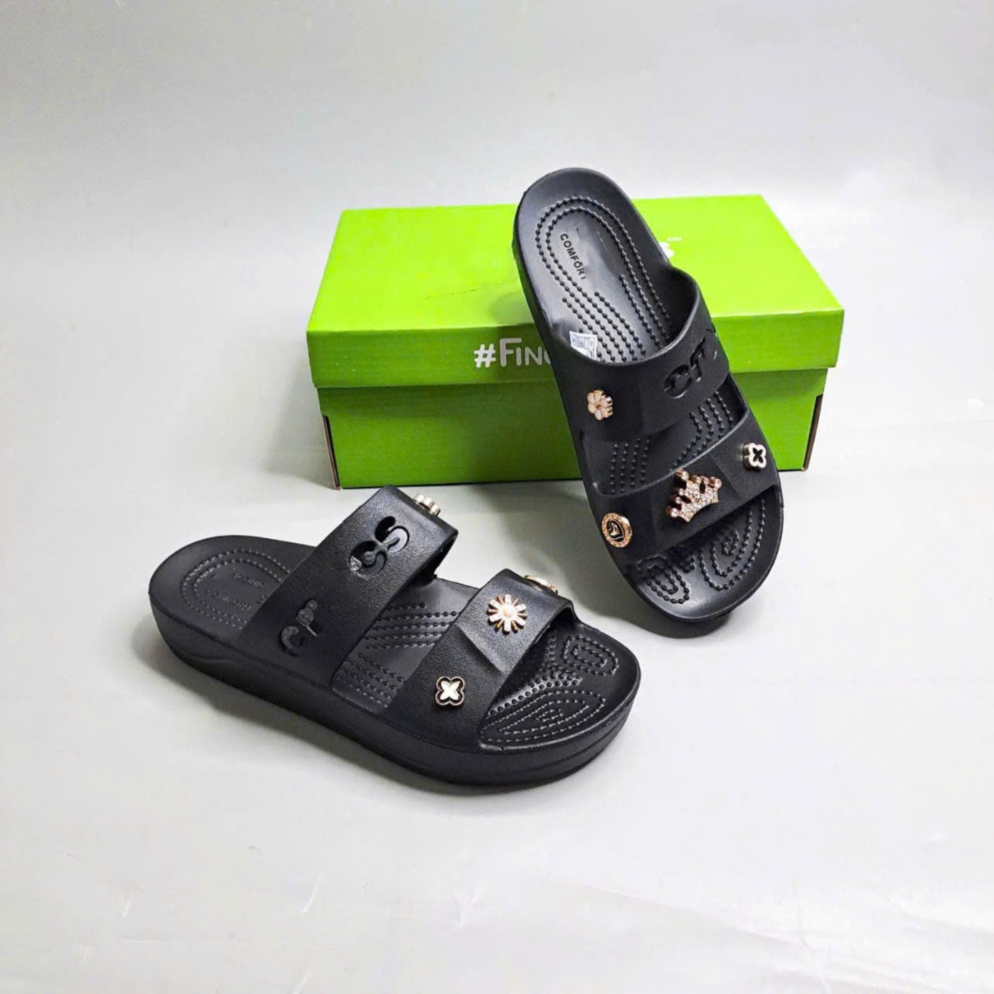  Dép Dinas hai quai ngang baya platform sandals nữ 