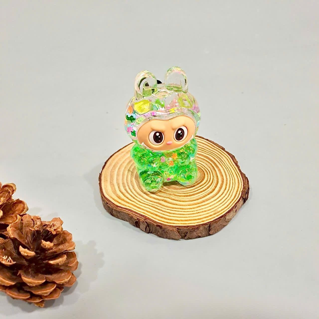  Jibbitz Labubu 3D kim tuyến lấp lánh con to gắn dép cross trang trí 