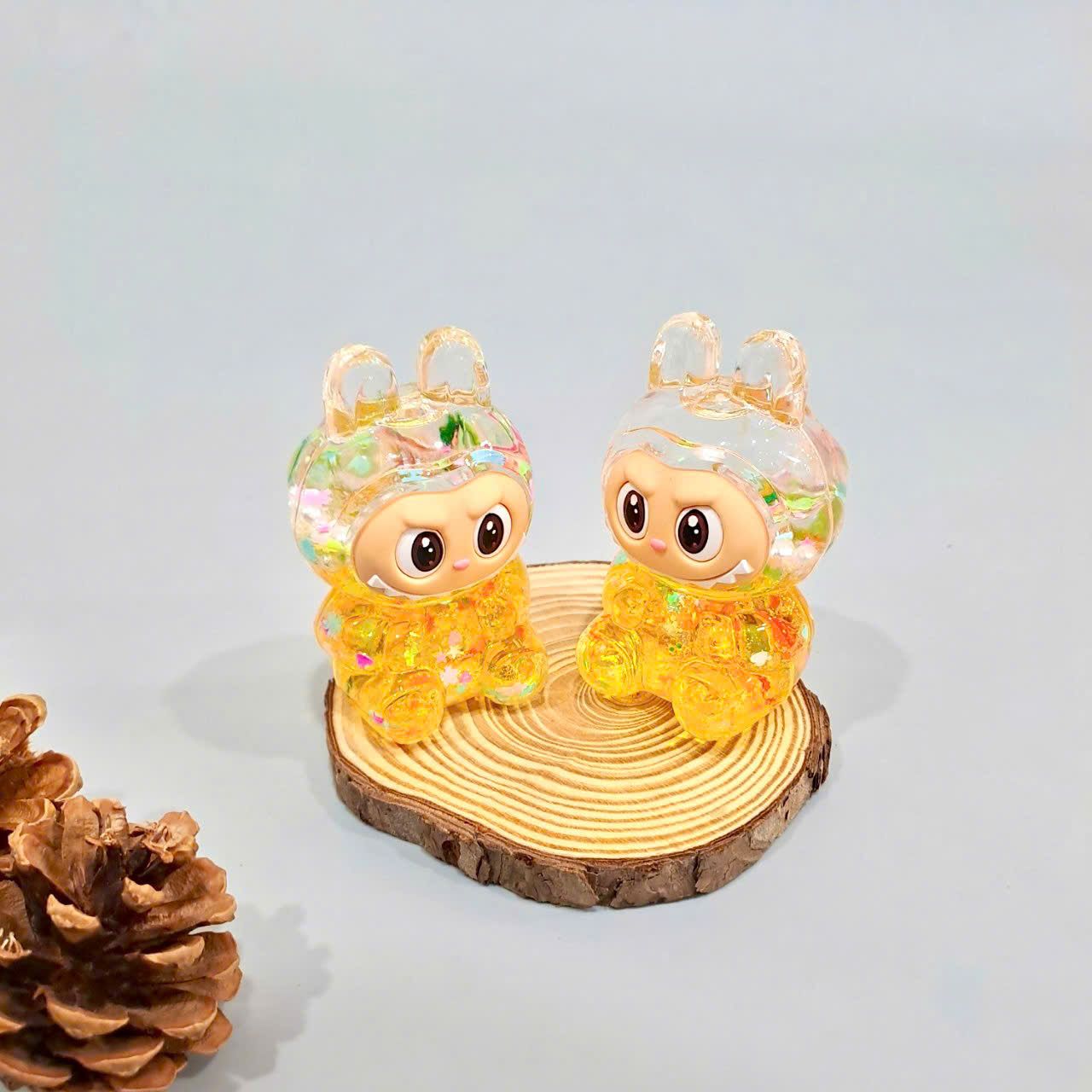  Jibbitz Labubu 3D kim tuyến lấp lánh con to gắn dép cross trang trí 